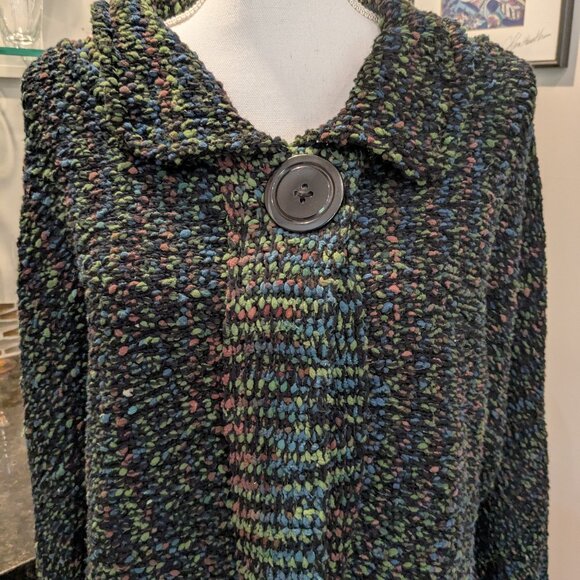 Glenmont Designs Cardigan Sweater Sz M Cozy Heavyweight Shawl Collar Multicolor - Picture 8 of 10
